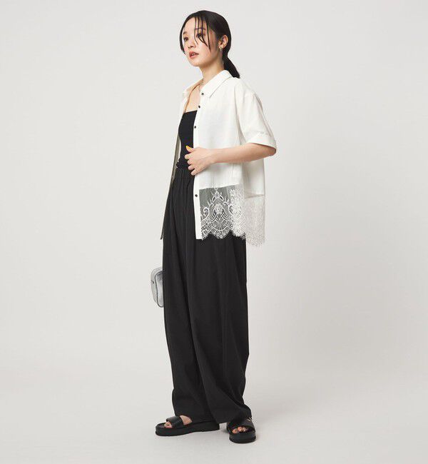 UNITED ARROWS green label relaxing「【WEB限定】＜at ease＞スソ レース ブラウス UVカット 通気性」|シャツ・ブラウス|