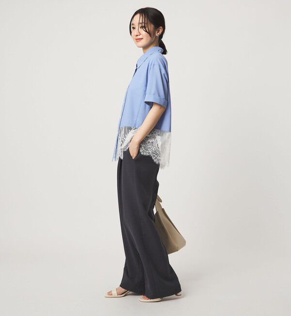 UNITED ARROWS green label relaxing「【WEB限定】＜at ease＞スソ レース ブラウス UVカット 通気性」|シャツ・ブラウス|