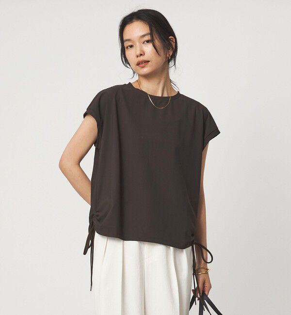 UNITED ARROWS green label relaxing「サイド ドロスト ノースリーブ カットソー」|Tシャツ・カットソー|DK.BROWN
