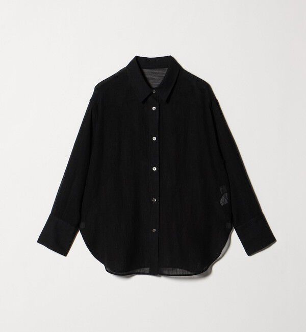 UNITED ARROWS green label relaxing「［size SHORTあり］ラミーライク ロングスリーブシャツ 通気性」|シャツ・ブラウス|