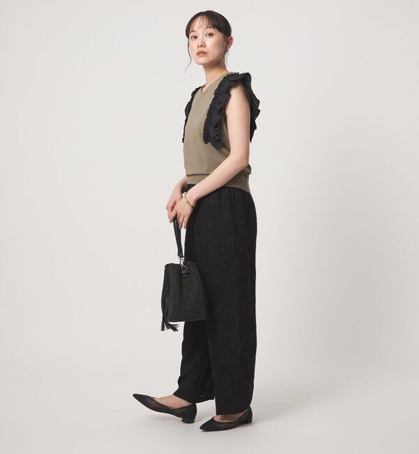 UNITED ARROWS green label relaxing「フリルドッキング ノースリーブ ニット ウォッシャブル」|ニット・セーター|