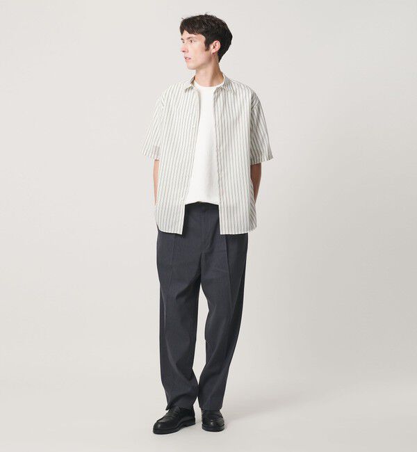 BEAUTY&YOUTH UNITED ARROWS「尾州 ストライプ レギュラー ショートスリーブ シャツ GRANDE TAPERD型 ウォッシャブル MADE IN JAPAN」|シャツ・ブラウス|