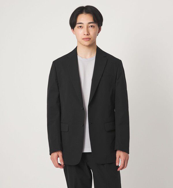 UNITED ARROWS green label relaxing「A+ PERTEX UNLIMITED コットンライク リラックス セットアップジャケット -ウォッシャブル・ストレッチ・撥」|テーラードジャケット|BLACK