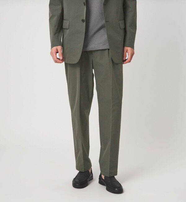 UNITED ARROWS green label relaxing「A+ PERTEX UNLIMITED コットンライク リラックス 1プリーツ スラックス セットアップパンツ -ウォッシャブ」|スラックス|OLIVE