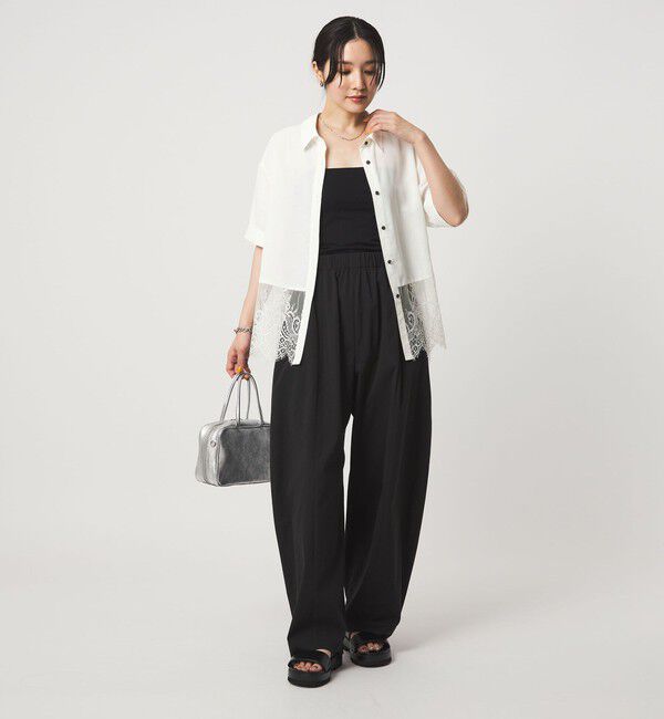 UNITED ARROWS green label relaxing「【WEB限定】＜at ease＞スソ レース ブラウス UVカット 通気性」|シャツ・ブラウス|