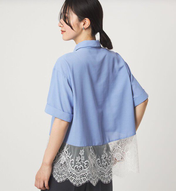 UNITED ARROWS green label relaxing「【WEB限定】＜at ease＞スソ レース ブラウス UVカット 通気性」|シャツ・ブラウス|