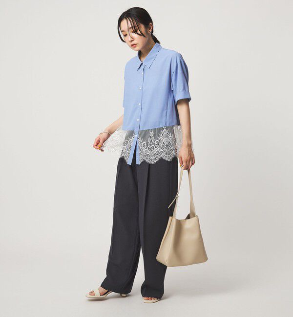 UNITED ARROWS green label relaxing「【WEB限定】＜at ease＞スソ レース ブラウス UVカット 通気性」|シャツ・ブラウス|