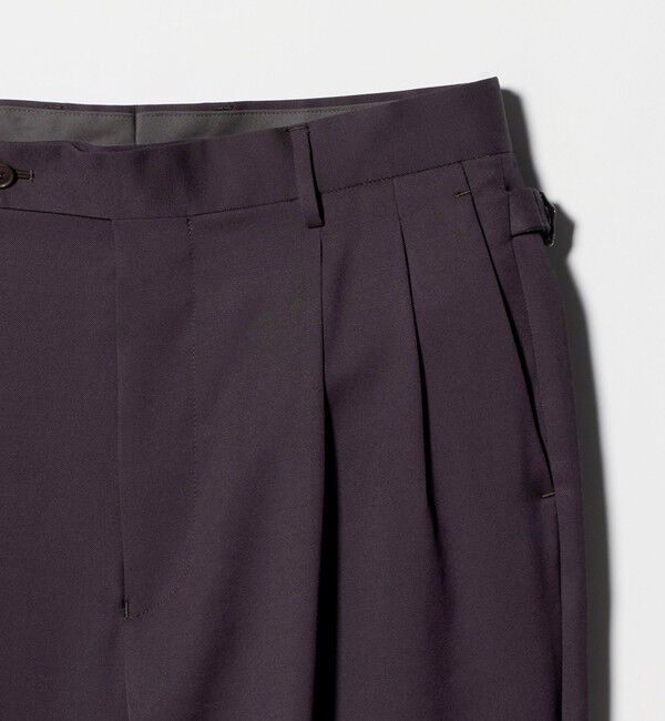 UNITED ARROWS green label relaxing「FINE BASIC トリアセテート ウール  2P ワイド スラックス パンツ W4 」|スラックス|