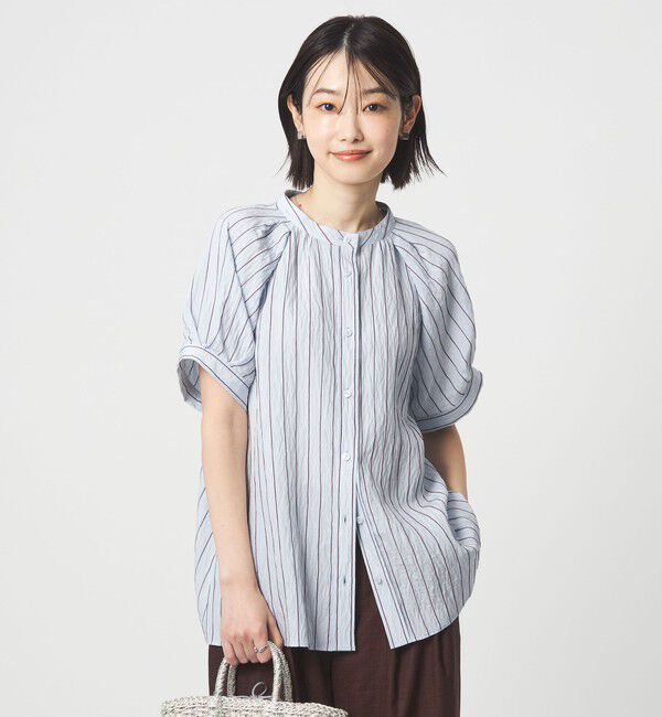 UNITED ARROWS green label relaxing「スタンド ストライプ ブラウス」|シャツ・ブラウス|