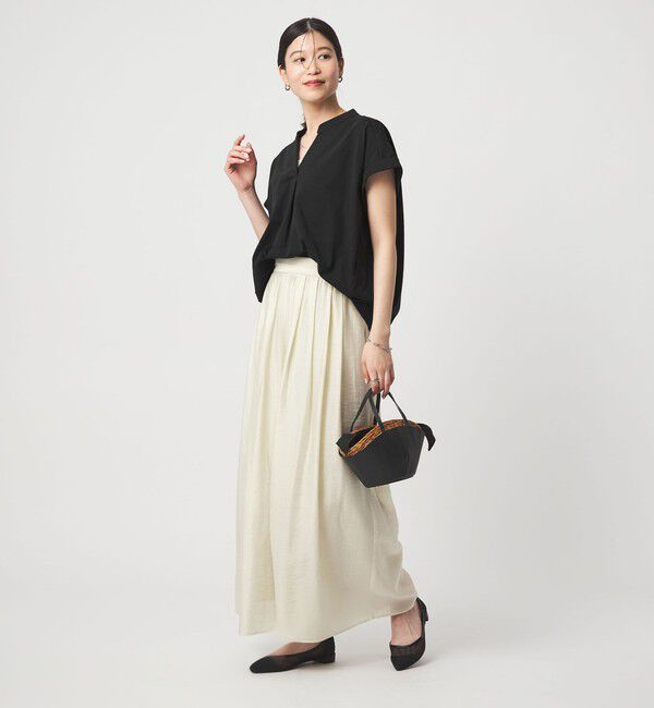UNITED ARROWS green label relaxing「【WEB限定】＜at ease＞スキッパー カットソー 接触冷感 UVカット 遮熱」|Tシャツ・カットソー|