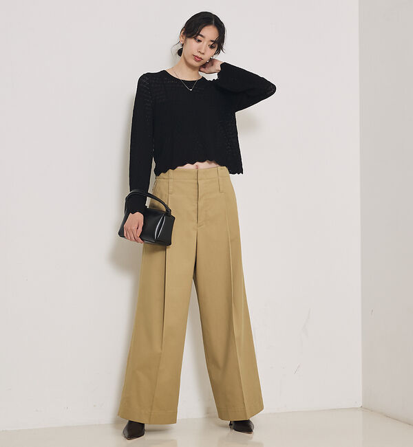 qualite「TCツイルWループタックワイドパンツ」|その他|