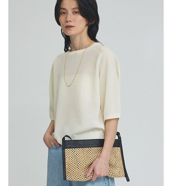 qualite「【上品夏ニット】リネンブレンドニットプルオーバー」|ニット・セーター|オフホワイト