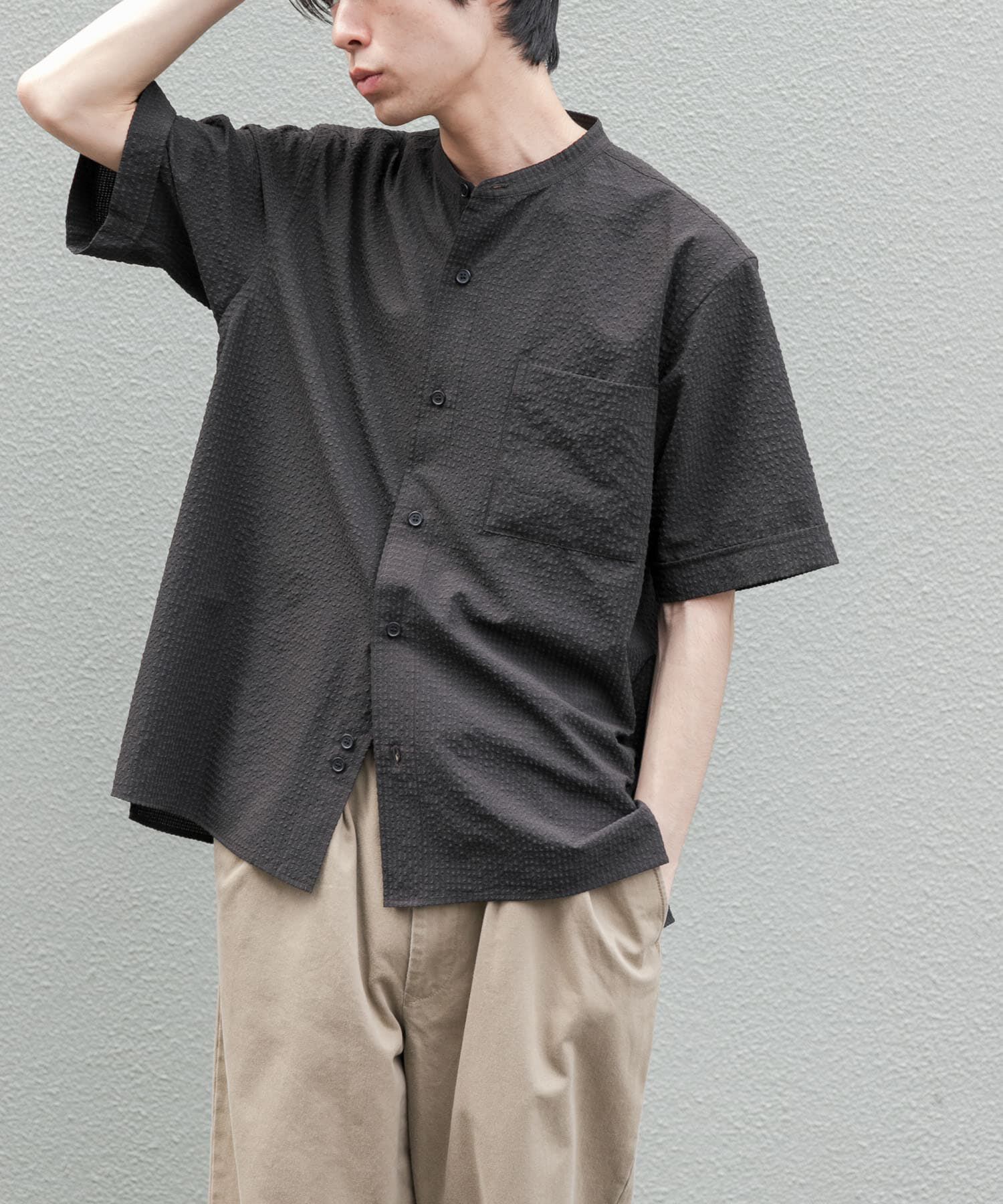 URBAN RESEARCH DOORS「FORK&SPOON　アニヴェンサッカーシャツ」|シャツ・ブラウス|