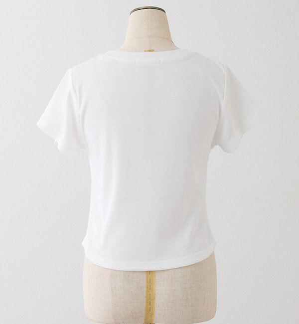  「ビジュー付きロゴ刺繍Tee」|プルオーバー|