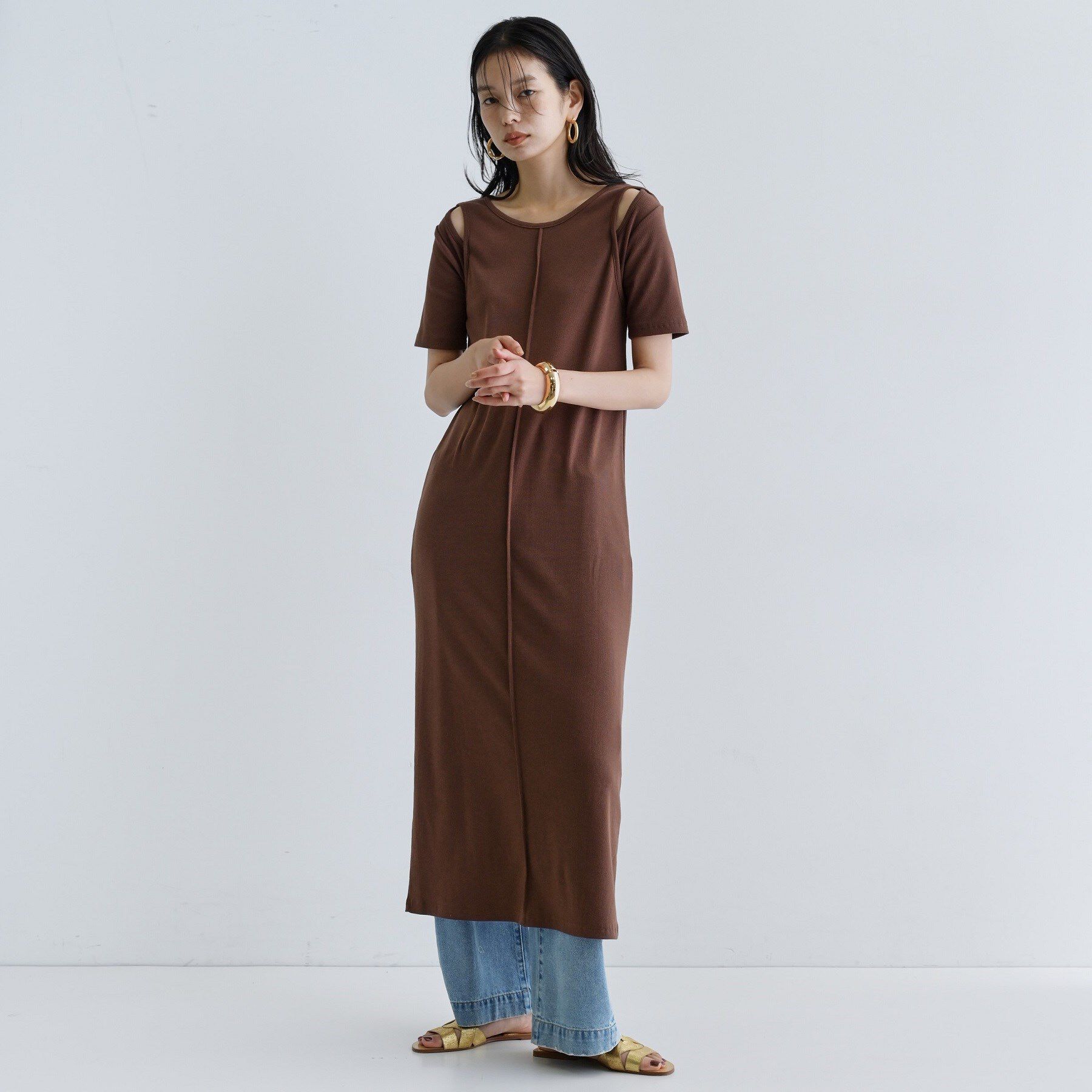 GALLEST「【一部店舗限定】リブカットソーワンピース」|ワンピース|