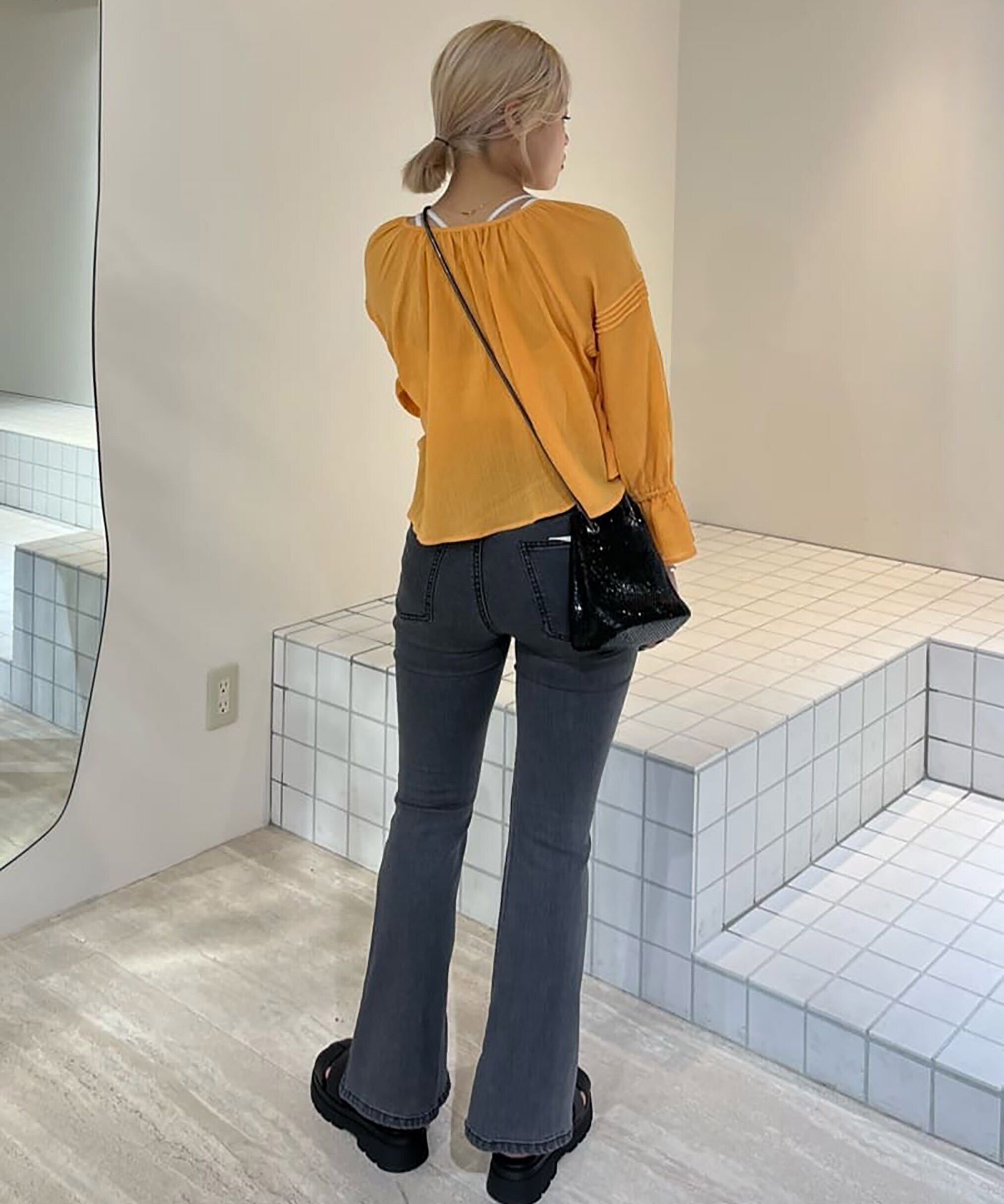  「[Sシリーズ対応商品]内スリットベルボトムデニムパンツ」|その他|
