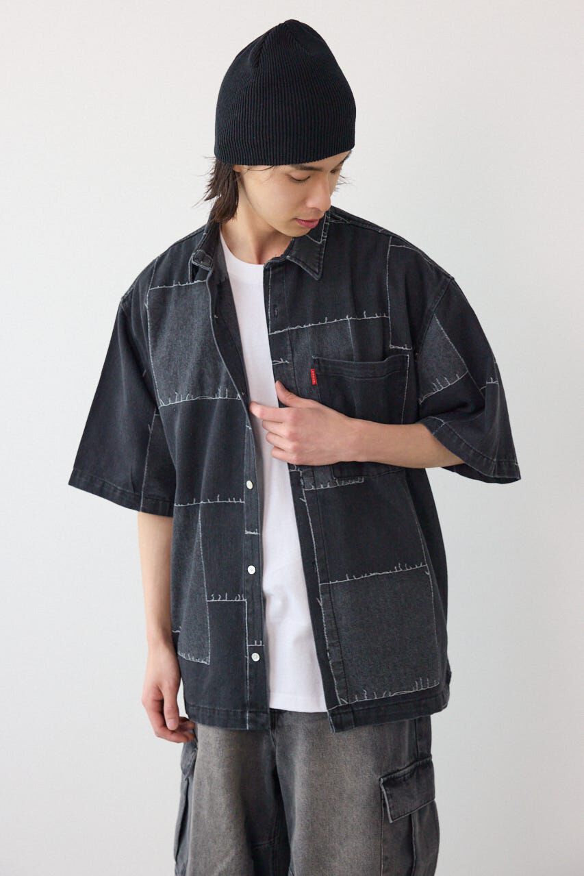 RODEO CROWNS「パッチパターンデニムシャツ」|シャツ・ブラウス|BLK