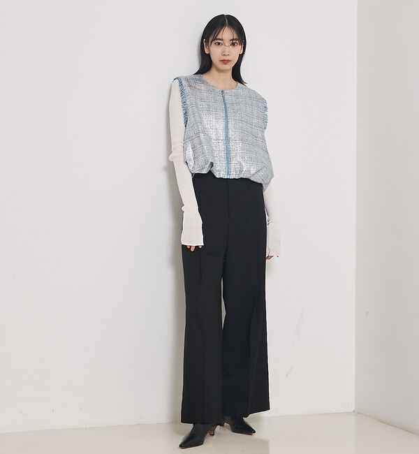 qualite「TCツイルWループタックワイドパンツ」|その他|