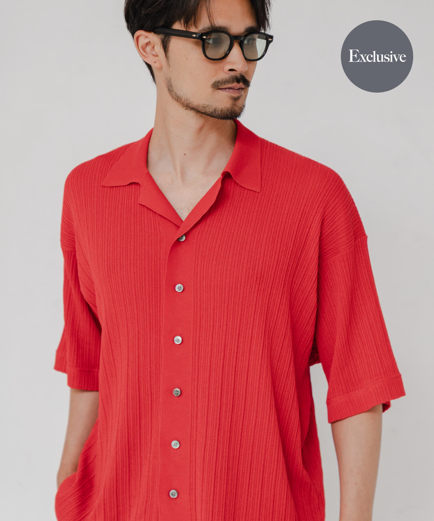 URBAN RESEARCH「『別注』crepuscule&times;URBAN RESEARCH　WASHI SHORT-SLEEVE SHIRTS」|シャツ・ブラウス|レッド