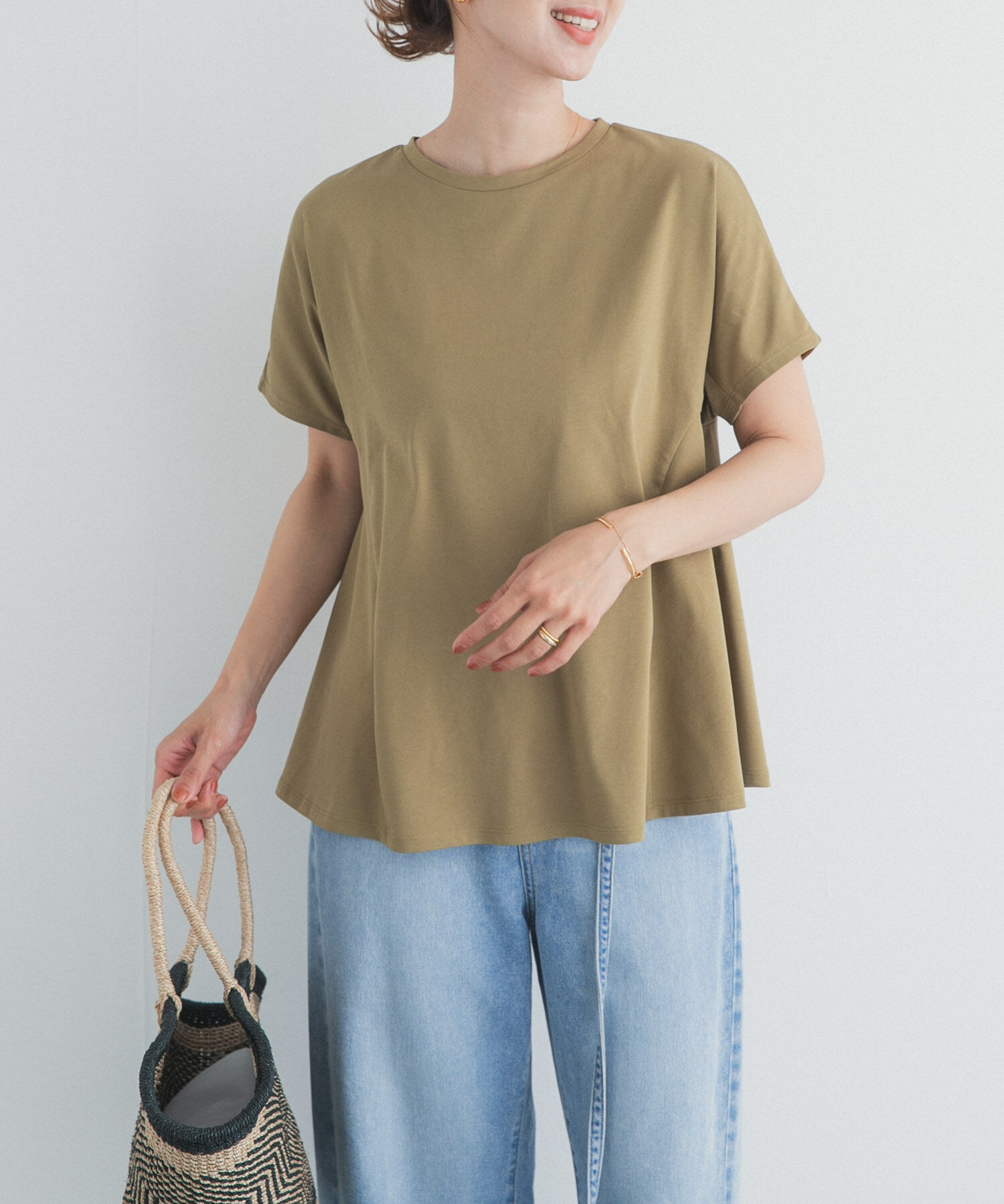URBAN RESEARCH DOORS「サイドフレアプルオーバー」|Tシャツ・カットソー|グリーン系その他