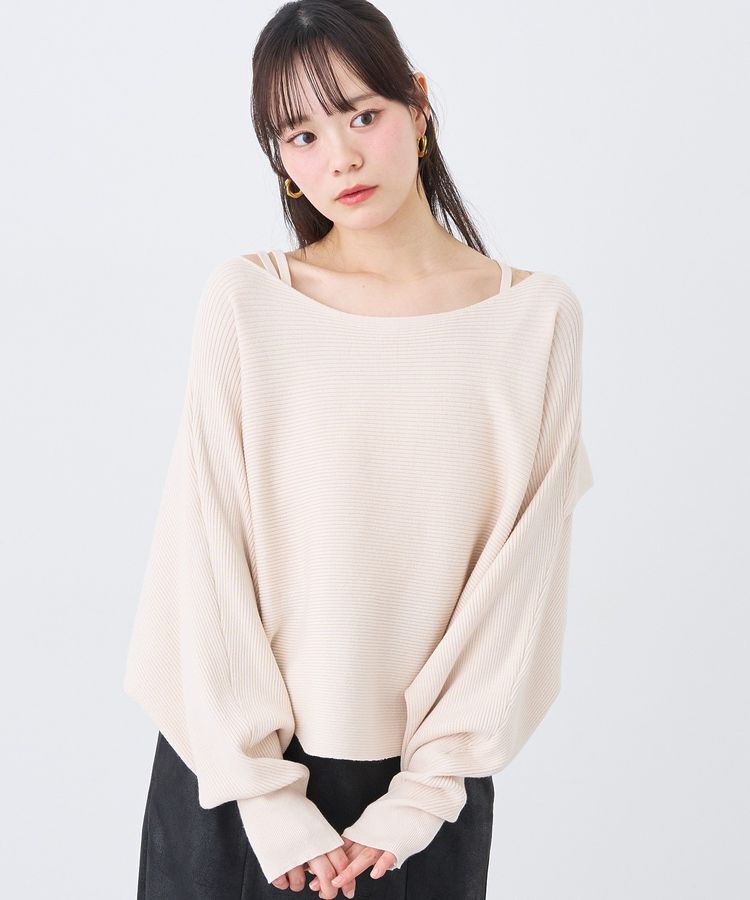 earth music&ecology「SET2点クロスニット＋キャミソール」|ニット・セーター|Ivory