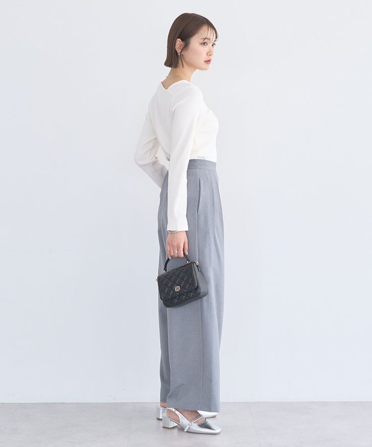 earth music&ecology「アシメネックリブプルオーバー」|Tシャツ・カットソー|
