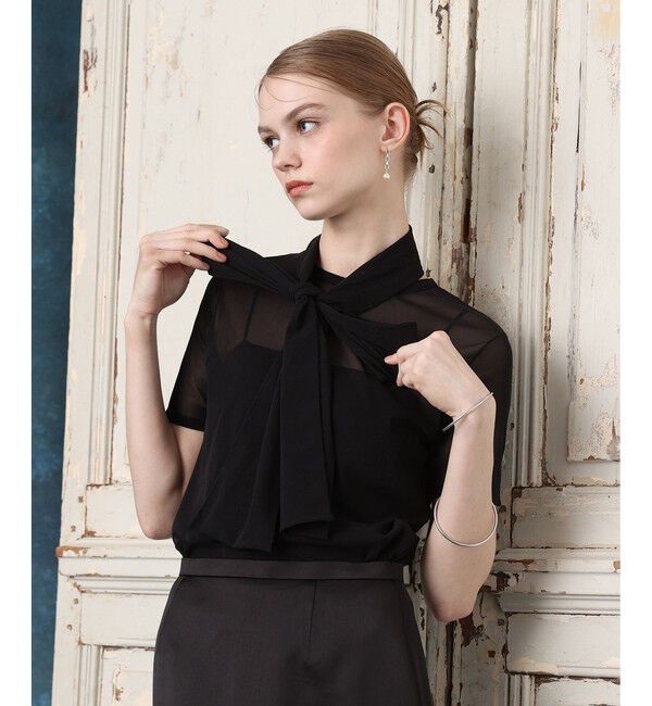 LOULOU WILLOUGHBY「【LOULOU WILLOUGHBY】ボウタイツキチュールトップス」|Tシャツ・カットソー|