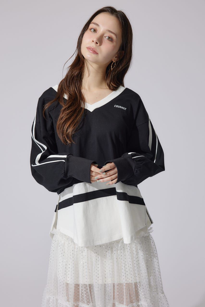 rienda「ユニフォームレディーロンT」|Tシャツ・カットソー|BLK