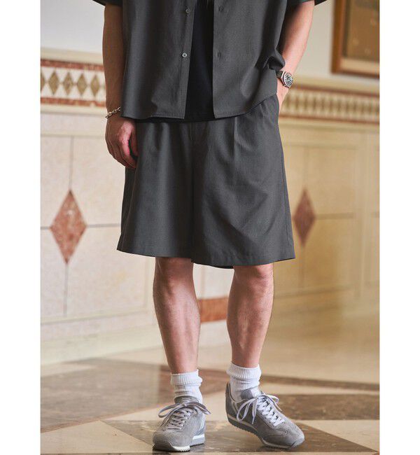 UNITED ARROWS green label relaxing「TR 和紙 2プリーツ ショート パンツ ショーツ」|その他|DK.GRAY