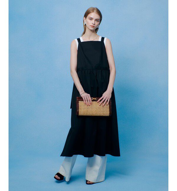 LOULOU WILLOUGHBY「【LOULOU WILLOUGHBY】コットンサテンエプロンワンピース」|ワンピース|