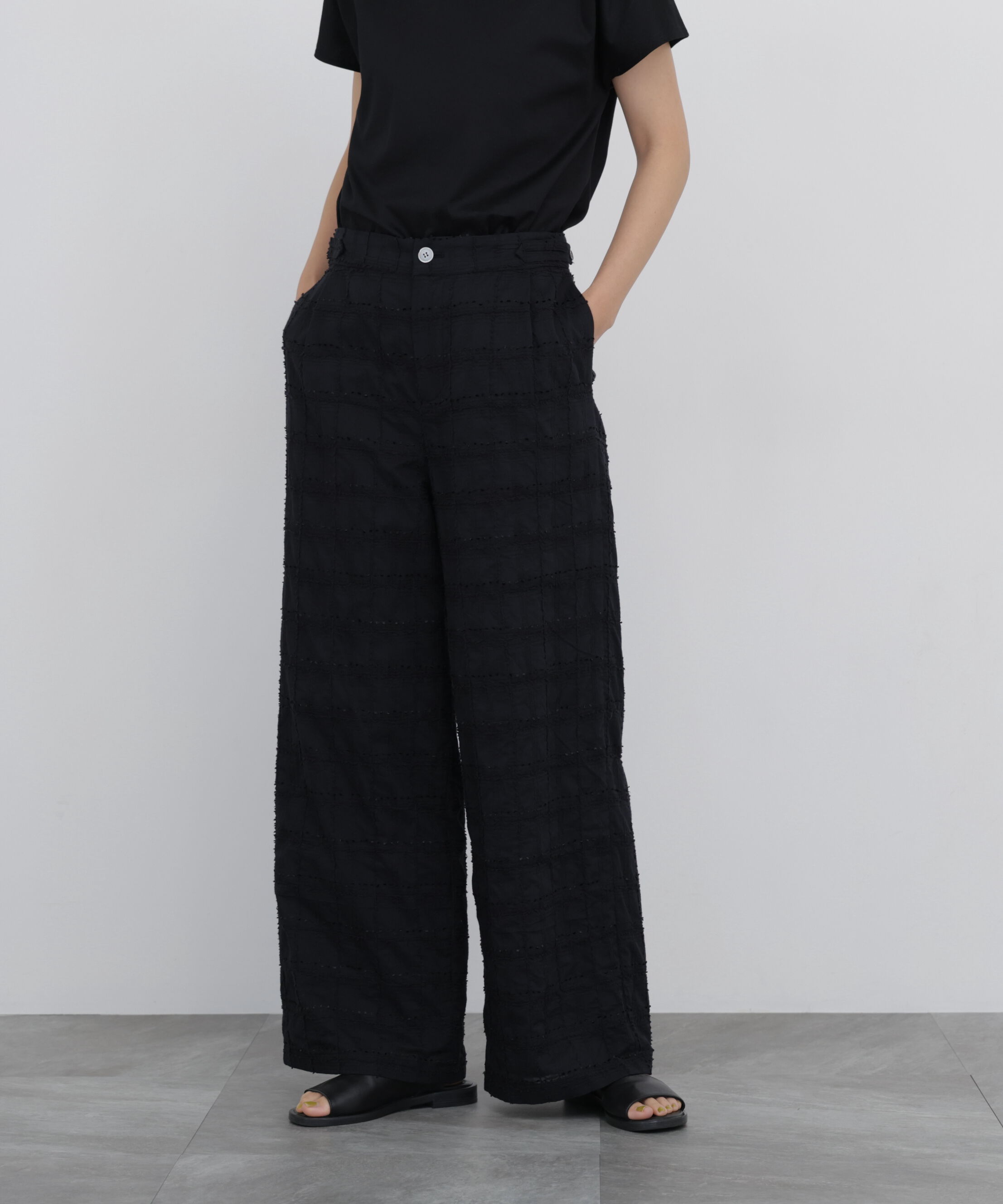  「◆モール刺繍チェック柄パンツ」|その他|