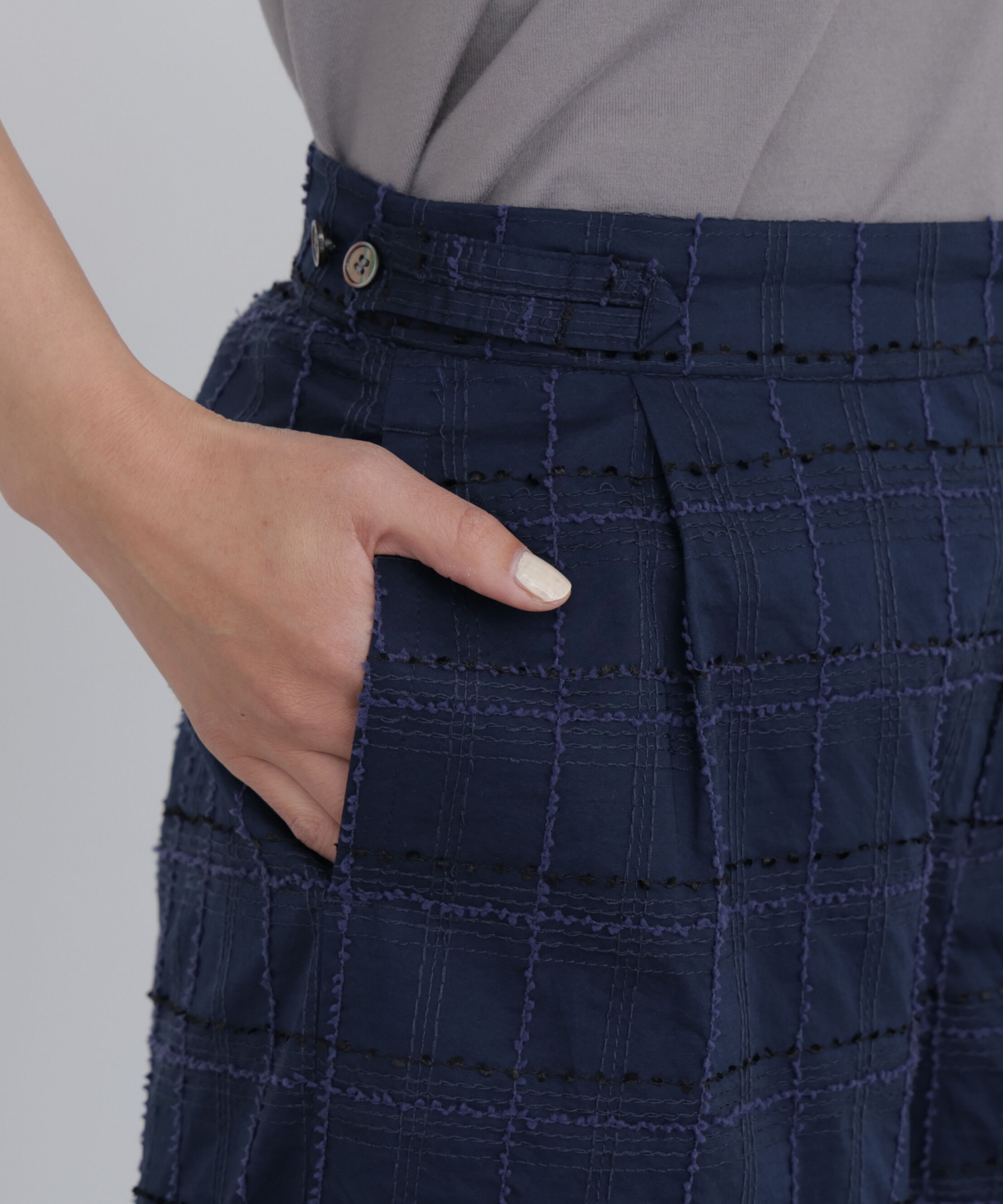  「◆モール刺繍チェック柄パンツ」|その他|