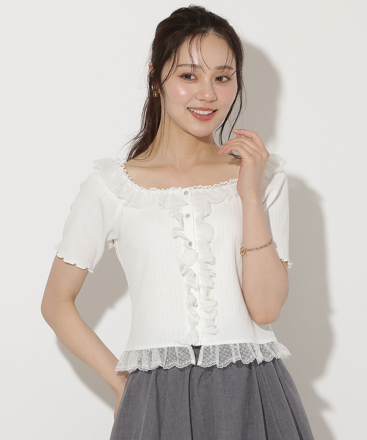 WILLSELECTION「レースフリルカットトップス」|Tシャツ・カットソー|オフ