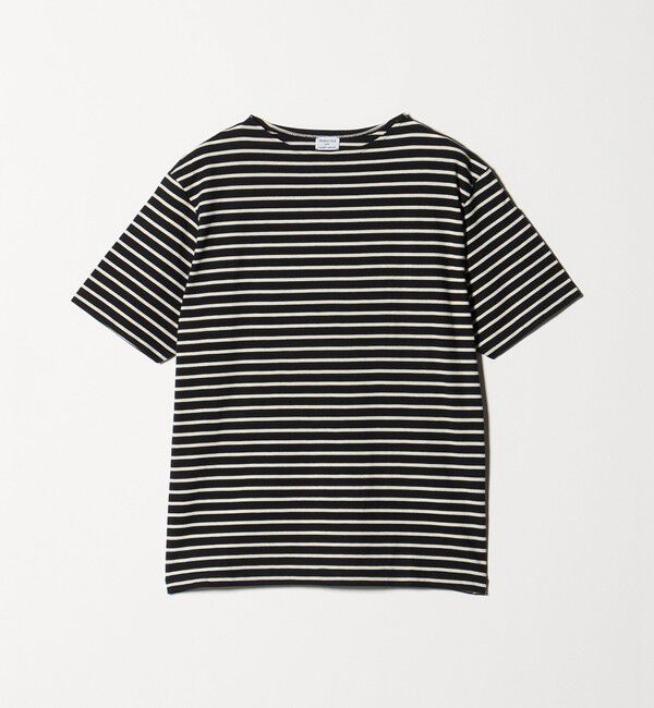 UNITED ARROWS「【別注】＜Armor-Lux＞ セミボートネック ボーダー Tシャツ」|Tシャツ・カットソー|BLACK