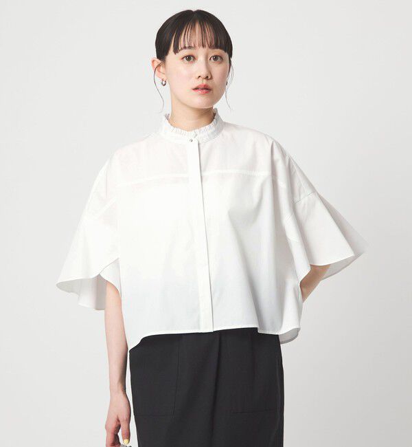 UNITED ARROWS green label relaxing「フレアスリーブ ブラウス 接触冷感」|シャツ・ブラウス|WHITE