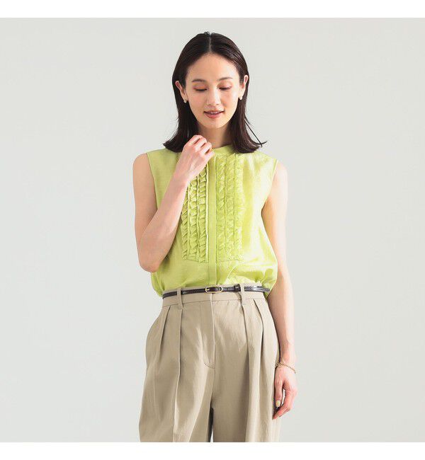 Demi-Luxe BEAMS 「レーヨンリネン フリルヨーク ブラウス」|シャツ・ブラウス|LIME