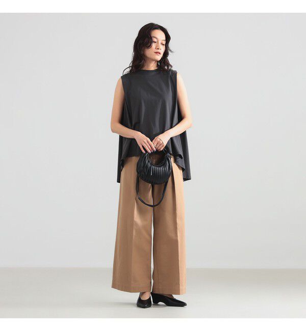 Demi-Luxe BEAMS 「コットン バックフレア ノースリーブ プルオーバー」|Tシャツ・カットソー|