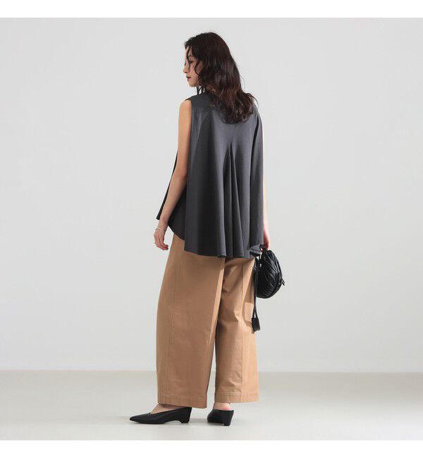 Demi-Luxe BEAMS 「コットン バックフレア ノースリーブ プルオーバー」|Tシャツ・カットソー|