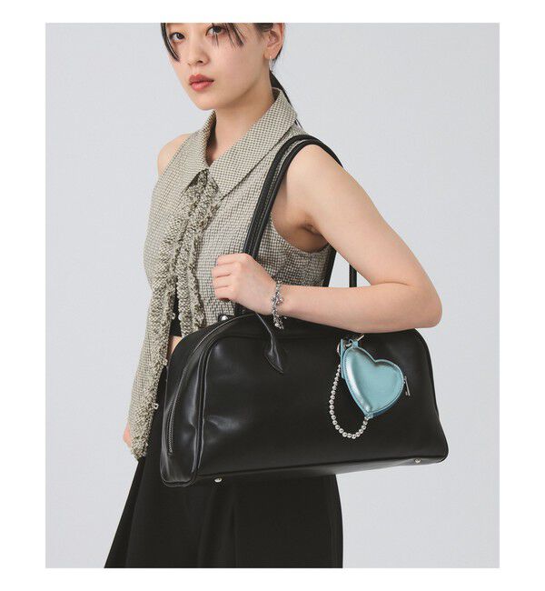Ray BEAMS 「フェイクレザー ボストンバッグ」|ボストンバッグ|BLACK