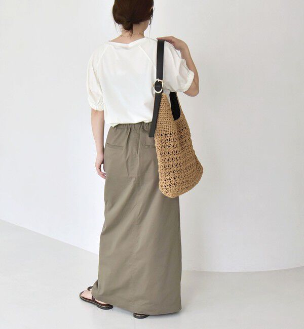 quaranciel「《予約》quaranciel:〈洗濯機可能〉シルク ミックス パフ スリーブ プルオーバー」|Tシャツ・カットソー|