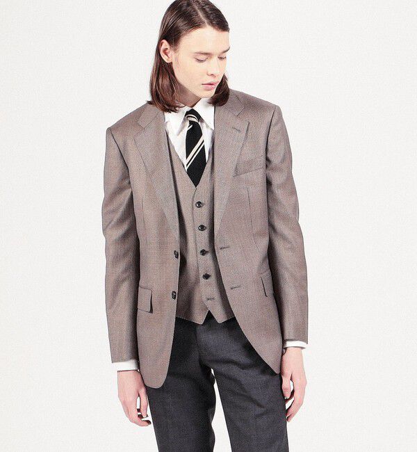 TOMORROWLAND MENS「ウール マイクロハウンドトゥース 5Bベスト Dormeuil Amadeus365」|ベスト・ジレ|
