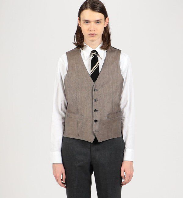 TOMORROWLAND MENS「ウール マイクロハウンドトゥース 5Bベスト Dormeuil Amadeus365」|ベスト・ジレ|