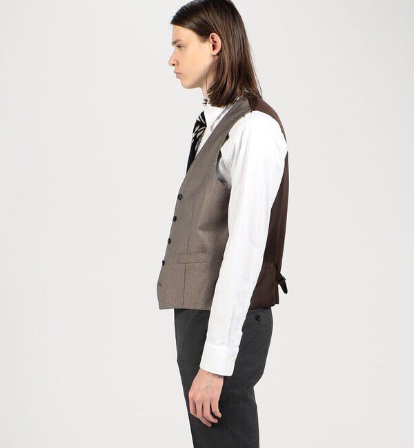 TOMORROWLAND MENS「ウール マイクロハウンドトゥース 5Bベスト Dormeuil Amadeus365」|ベスト・ジレ|
