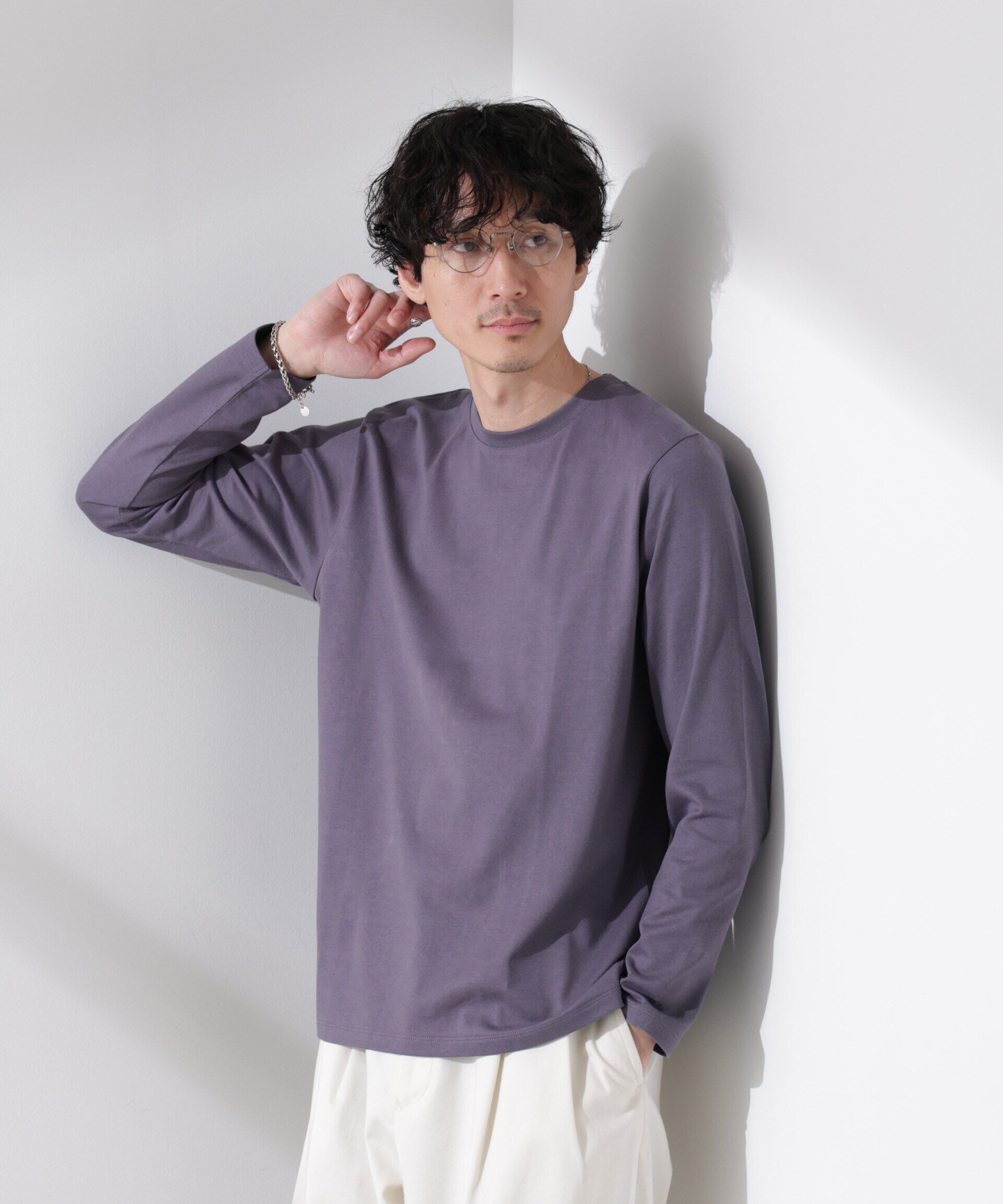 nano･universe「Anti Soaked(R)汗染み防止 クルーネックTシャツ 長袖」|Tシャツ・カットソー|