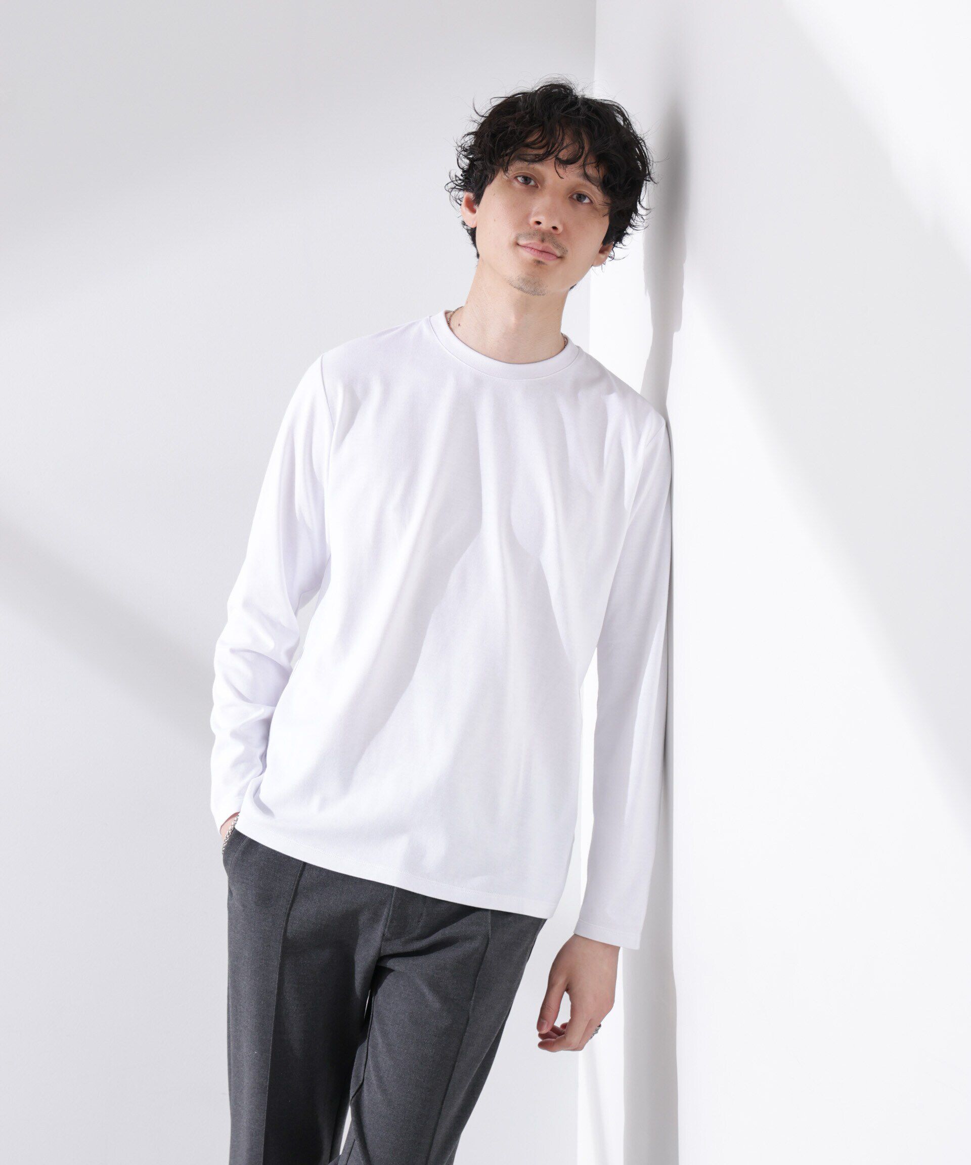 nano･universe「Anti Soaked(R)汗染み防止 クルーネックTシャツ 長袖」|Tシャツ・カットソー|