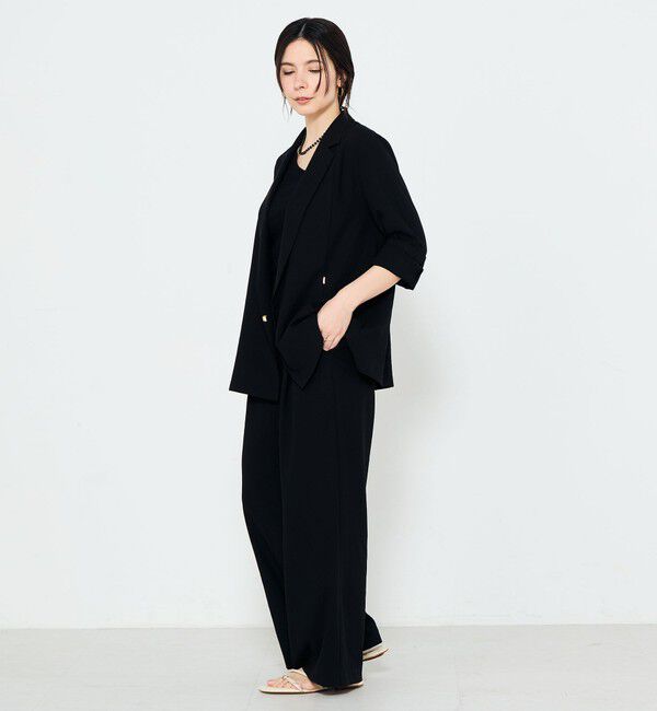 NOLLEY'S sophi「《セットアップ対応》ウォッシャブルエアリージョーゼットイージーワイドパンツ」|その他|