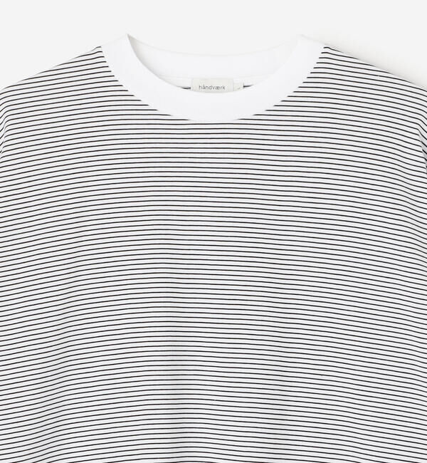 handvaerk「handvaerk | 60/2 ビッグクルーネックTシャツ STRIPE MEN」|Tシャツ・カットソー|