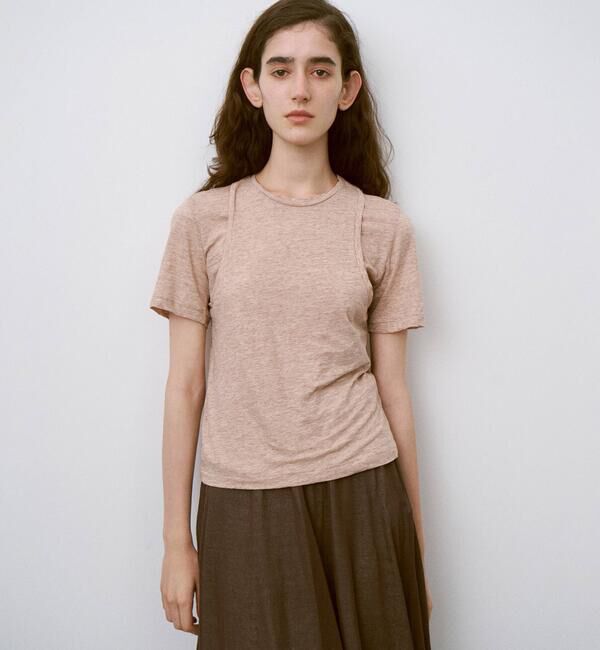 UNFIL「UNFIL | スラブヤーン レイヤードトップス WOMEN」|Tシャツ・カットソー|CAMEL