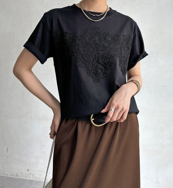  「レースドッキングTEE」|Tシャツ・カットソー|
