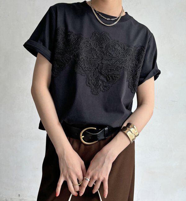  「レースドッキングTEE」|Tシャツ・カットソー|